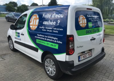 Lettrage véhicule publicitaire Aquadetect